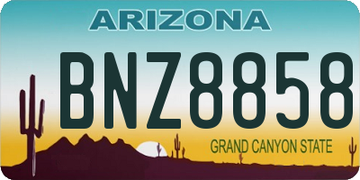 AZ license plate BNZ8858