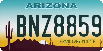 AZ license plate BNZ8859