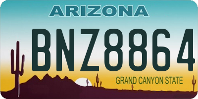 AZ license plate BNZ8864