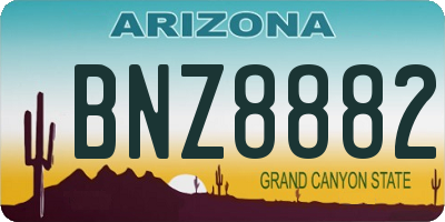 AZ license plate BNZ8882