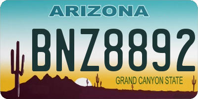 AZ license plate BNZ8892