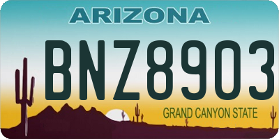 AZ license plate BNZ8903