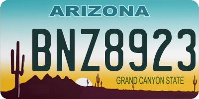 AZ license plate BNZ8923