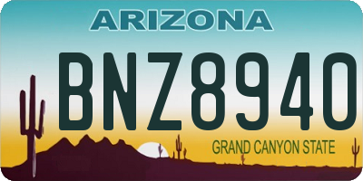 AZ license plate BNZ8940