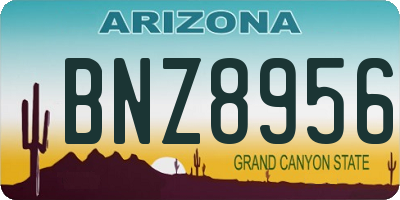AZ license plate BNZ8956