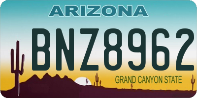 AZ license plate BNZ8962