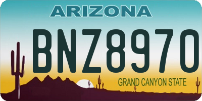 AZ license plate BNZ8970