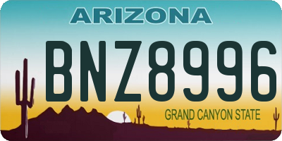AZ license plate BNZ8996