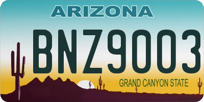 AZ license plate BNZ9003