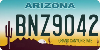 AZ license plate BNZ9042