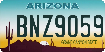 AZ license plate BNZ9059