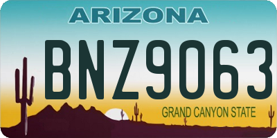 AZ license plate BNZ9063