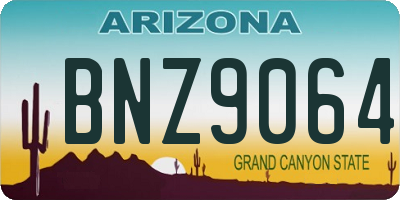 AZ license plate BNZ9064