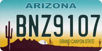 AZ license plate BNZ9107
