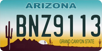 AZ license plate BNZ9113
