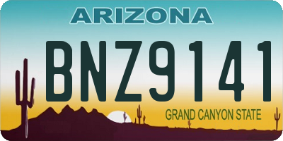AZ license plate BNZ9141