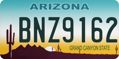 AZ license plate BNZ9162