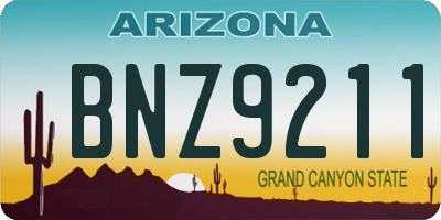 AZ license plate BNZ9211