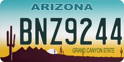 AZ license plate BNZ9244