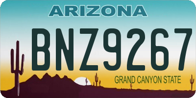 AZ license plate BNZ9267