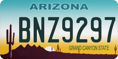 AZ license plate BNZ9297