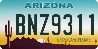AZ license plate BNZ9311