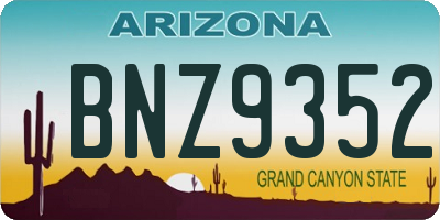 AZ license plate BNZ9352