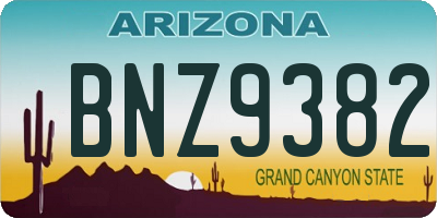 AZ license plate BNZ9382
