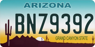 AZ license plate BNZ9392