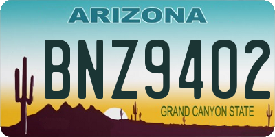 AZ license plate BNZ9402
