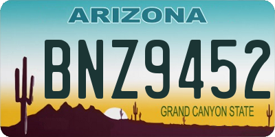 AZ license plate BNZ9452
