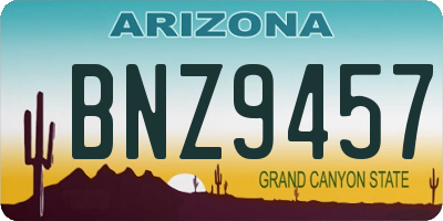 AZ license plate BNZ9457