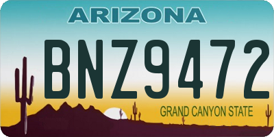 AZ license plate BNZ9472