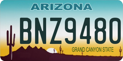 AZ license plate BNZ9480