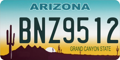 AZ license plate BNZ9512