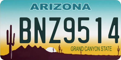 AZ license plate BNZ9514