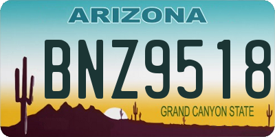 AZ license plate BNZ9518