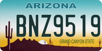 AZ license plate BNZ9519