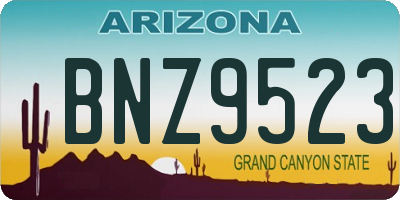AZ license plate BNZ9523