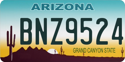 AZ license plate BNZ9524