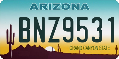 AZ license plate BNZ9531