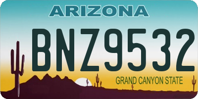 AZ license plate BNZ9532