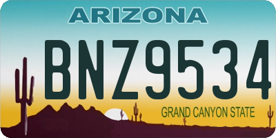 AZ license plate BNZ9534