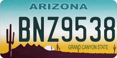 AZ license plate BNZ9538