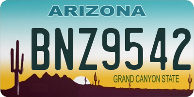 AZ license plate BNZ9542