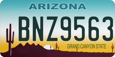 AZ license plate BNZ9563
