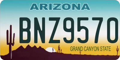 AZ license plate BNZ9570