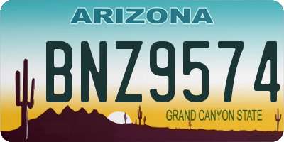 AZ license plate BNZ9574