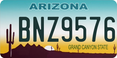 AZ license plate BNZ9576