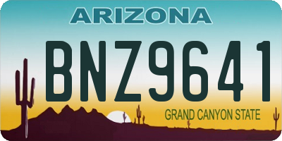 AZ license plate BNZ9641
